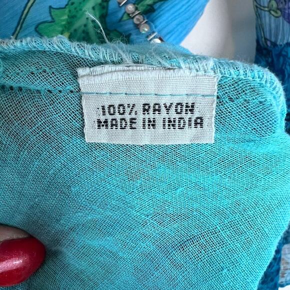 Midnight Sun Asymmetrical Women's Dress Size Small Blue BoHo Flounce Sleeve - Picture 7 of 8